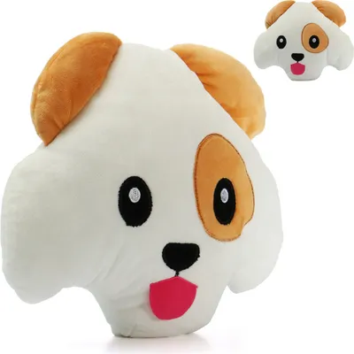 Image de 12" Mignon Puffy Chien Coussin doux Emoticon Jouet Drôle Coussin rembourré Poupée Cadeaux