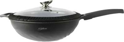 Obrázok produktu pre Panvica WOK 32 cm indukčná liata hliníková s pokrievkou nepriľnavá panvica s mramorovým povrchom gastronómia domáca panvica wok