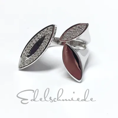 Produktbild von Edelschmiede925 moderner Ring 925 Silber rhod mit Zirkonia Ringgröße 52
