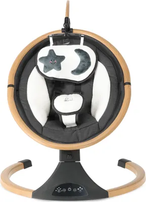Obrázok produktu pre DERYAN Baby Elektrická houpací židlička - Houpací židle - Vzhled dřeva - Bluetooth funkce, reproduktor a dálkový ovladač