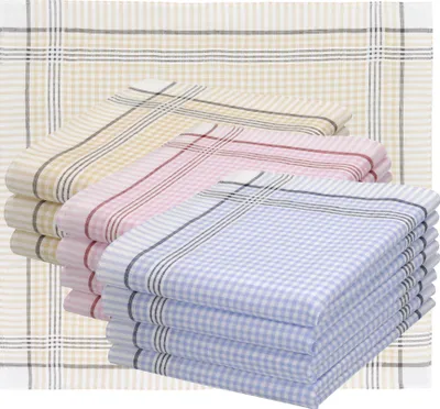 Produktbild von Betz 12 Stück Damen Stoff Taschentücher Set Selma Größe ca. 28x28 cm 100% Baumwolle Farbe - Dessin 4 Selma