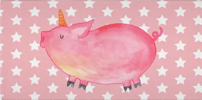 Produktbild von Mr. & Mrs. Panda Flauschtuch Einhorn Schwein - Rot Pastell - Geschenk, frottierhandtuch, Unicorn, Handtuch, Englisch, Spaß, gesichtshandtuch, Piggy, kleines, Spruch
