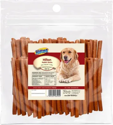 Produktbild von HILTON Soft Rabbit Sticks – Leckerbissen für Hunde – 500 g