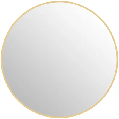 Produktbild von 70 x 70 cm runder Badezimmerspiegel, Wandmontage, goldfarbener Rahmen