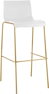 Produktbild von Barhocker Hover mit Kunststoffsitz | Farbe: Weiß | Abmessungen: 43x48x100 cm