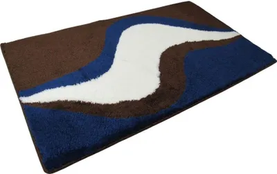 Produktbild von Sanwood Badematte Badteppich Badvorleger Duschvorleger Badezimmerteppich 70x120 cm Linda braun-blau