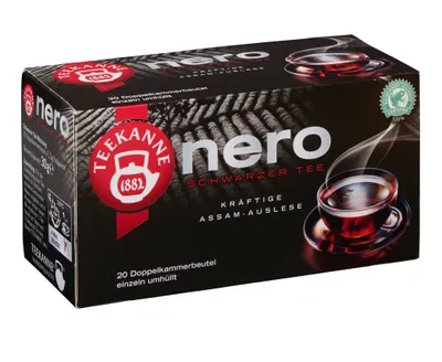 Produktbild von Teekanne Nero Schwarzer Tee kräftige Assam Auslese Stark 20 Beutel 30g