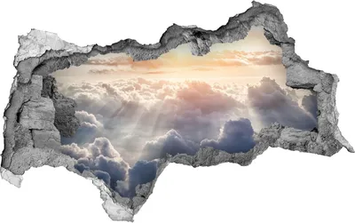 Produktbild von Selbstklebender Loch-3D-Aufkleber 95x73 cm Wolken aus der Luft