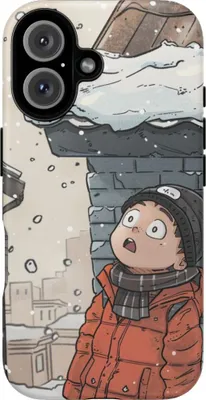Produktbild von Winterliches Chibi-Motiv mit verschneitem Dach – Hülle Kompatibel mit iPhone 16