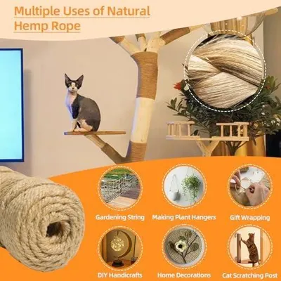 Produktbild von Juteschnur aus Naturmaterial, 50m, 4mm für Garten und Bastelarbeiten