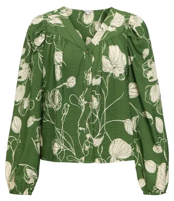 Productafbeelding van Damesblouse met V-hals, bedrukt