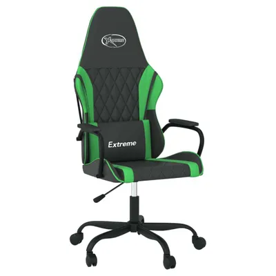 Image de Chaise gaming vidaXL avec fonction massage, similicuir noir et vert