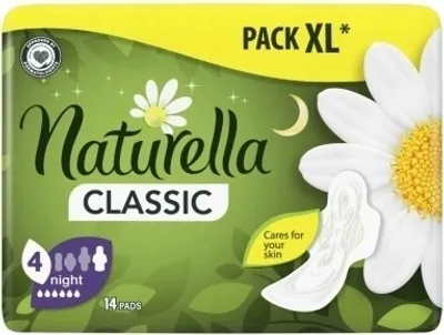 Produktbild von Naturella Classic Night Damenbinden mit Flügeln 14 Stück.