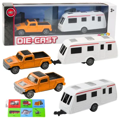 Produktbild von Satz, Von, Metall, Auto, Mit, Wohnmobil, Anhänger, Orange