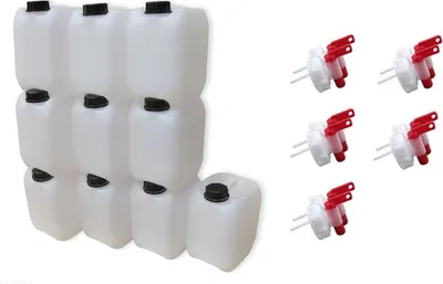 Produktbild von 10 x 5 Liter Kanister natur Trinkwasserkanister UN-Zulassung DIN51 +10 x Hahn (10x5knn51+10xH.51)