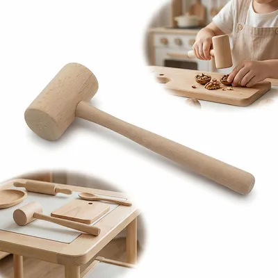 Obrázok produktu pre Mini drevené kladivo pre deti z bukového dreva, 18 cm, hračka