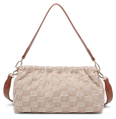 Productafbeelding van Kassandra schoudertas geweven stof geometrisch patroon dames Black B UNICA 32x17x12 cm