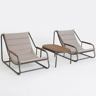 Produktbild von KONIFERA Tarassa Balkonset Lounge Set 5-teilig Gartenmöbel 2 Sessel Tisch Akazie