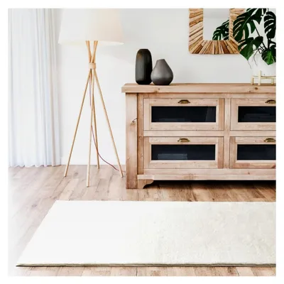 Produktbild von Fargo - Teppich 70x200 cm Creme - Kurzflor Waschbar und rutschfest - Flauschiger Teppich aus Kunstfell