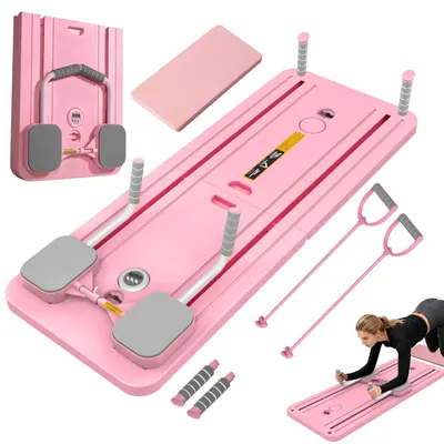 Produktbild von Pilates-Board - Liegestützbrett - Ganzkörpertraining - Balancetraining - EVA-Ellenbogenpolster - Schaumstoffgriffe - Pink
