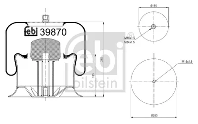 Produktbild von Federbalg, Luftfederung FEBI 39870