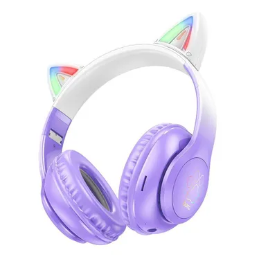 Produktbild von Bezdrátová sluchátka HOCO W42 Cat Ear fialová