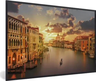 Produktbild von MuchoWow® MuchoWow® Gerahmtes Poster Italien - Gondel - Canal Grande 60x40 cm - Poster mit zchwarzem Bilderrahmen - Printing - Wanddeko Schlafzimmer