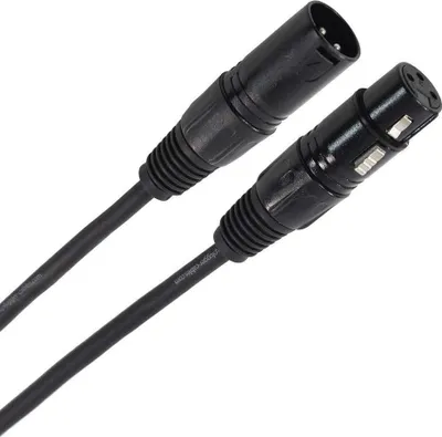 Productafbeelding van DMX XLR kabel 20 m, 3-pin vrouwelijk naar mannelijk, zwart, voor lichtshows