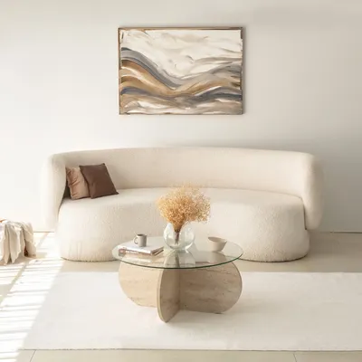 Produktbild von Skye Decor, Bubble - Transparent, Couchtische, Travertin, Glas, 75 x 35 x 75 cm