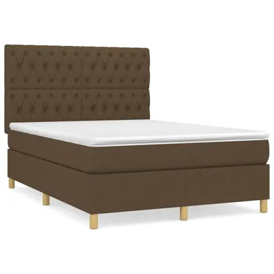 Produktbild von Boxspringbett mit Matratze Dunkelbraun 140x190 cm Stoff