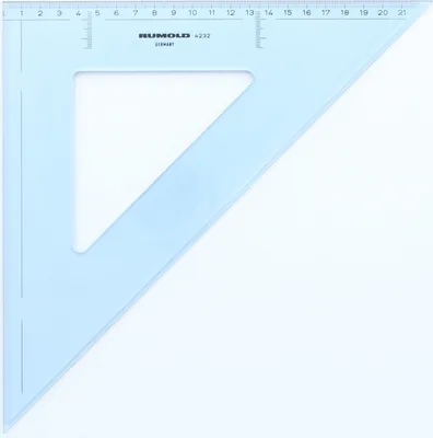 Produktbild von Zeichendreieck 45 Grad 32 cm Kunststoff transparent/getönt Packung mit 10 Stück