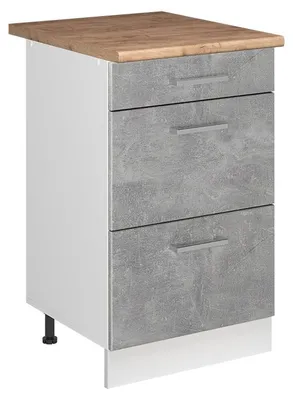 Zdjęcie produktu dla Szafka dolna do kuchni Vicco R-Line Beton/Biały 50 cm blat roboczy Dąb Goldkraft, Model 69676