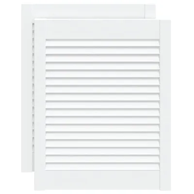 Produktbild von vidaXL Schranktüren Lamellen-Design 2 Stk Weiß 61,5x49,4 cm Massivholz