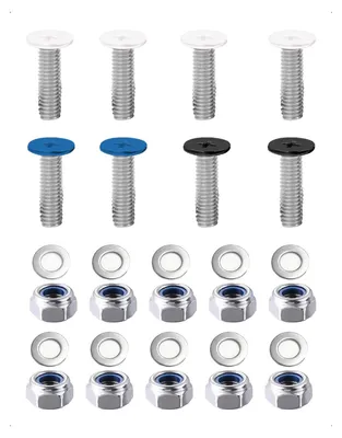 Productafbeelding van Set van 8 Nummerplaatbevestigingsschroeven M5 x 17 mm met Moeren en Ringetjes