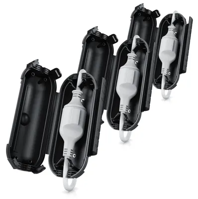 Produktbild von Brandson Kabelbox, Kabelmanagement Box, Kabel Schutzbox für Verlängerungskabel, 3er Set, 210mm x 85 mm, Outdoor, IP44, schwarz