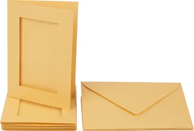Produktbild von Passepartoutkarten+Kuvert rechteckig Gold 5 Stück
