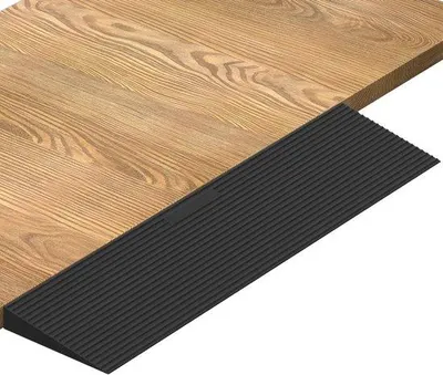 Produktbild von Rampenschwellenprofil – Auffahrrampe aus Gummi – Barrierefreier Zugang – Rutschfeste Ausführung – 90 x 15 x 25 cm – Schwarz