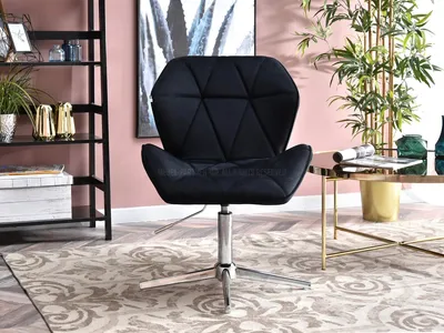 Zdjęcie produktu dla Fotel designerski SALIHA - czarny / chrom