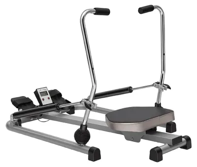 Produktbild von Hydraulik Rudergerät - Faltbare Heimtrainer Rudermaschine - Stahlrahmen - LCD Display - Belastbar bis 120 kg - Schwarz