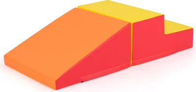 Produktbild von GOPLUS 2-tlg. Kinder-Kletter- und Rutschspielset, Schaumstoff-Bauklötze mit abnehmbarem Bezug für Krabbeln Klettern