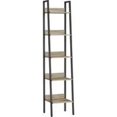 Obrázok produktu pre Priemyselné regály, 5 políc, výška 170 cm, oceľ, vzhľad dreva, hnedá/čierna