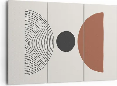 Produktbild von Bild auf Leinwand - Leinwandbild - 3 Teile - Figuren Formen Geometrie - 165x110cm - Wand Bild - Wanddeko - Wandbilder - Leinwanddruck - Bilder - Wanddekoration - Leinwand bilder - CE165x110-4965