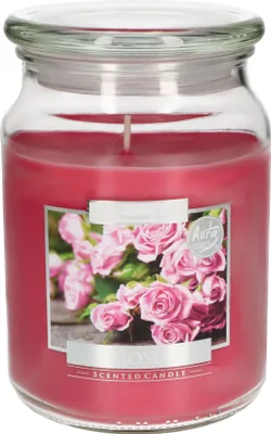 Obrázek produktu pro KOTARBAU® Rose Velká skleněná vonná svíčka s víčkem Dárkové nápady Aromaterapeutické dekorativní svíčky Doba hoření až 100 hodin