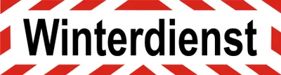 Produktbild von INDIGOS UG - Magnetschild Winterdienst - mit Streifen - 30 x 8 cm- Magnetfolie für Auto / LKW / Truck / Baustelle / Firma