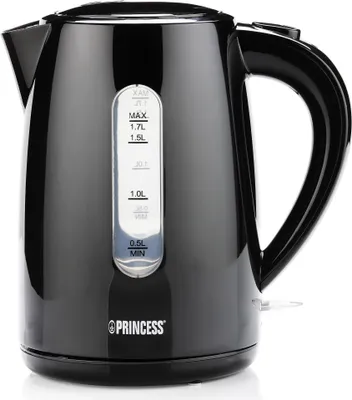 Immagine prodotto di Princess 236017 Bollitore - 1,7 litri - 2200 W - Nero - Indicatore del livello dell'acqua - Senza fili (01.236017.01.001)