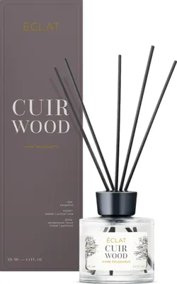 Produktbild von ÉCLAT Cuir Wood Raumduft + Duftstäbchen, langanhaltender Lufterfrischer, 130ml