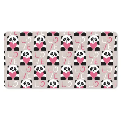 Produktbild von MuchoWow® Mauspad Mousepad Herzen - Panda - Muster 60x30 cm - Mousepads - Maus Mat - Pad - Mausunterlage - Nachhaltig
