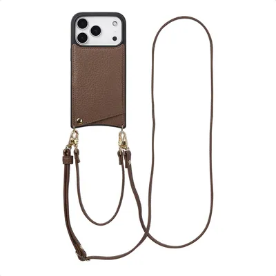 Image de Selencia Nova Phone Case avec cordon et porte-cartes pour l'Apple iPhone 17 Pro - Mocha Brown