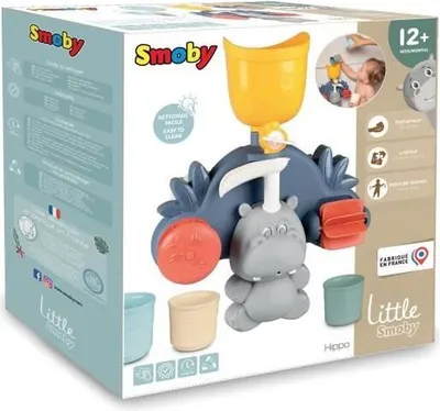 Produktbild von Badespielzeug Hippo Smoby Little Smoby, Rutsche, Räder, Baby Spielzeug ab 18 Monate, Blau und Grün