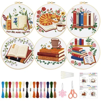 Stick-Set 6er-Pack Buch & Blumen für Anfänger, DIY